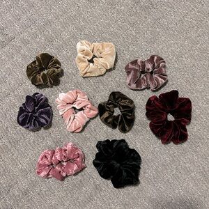 bundle of 9 velvet scrunchies